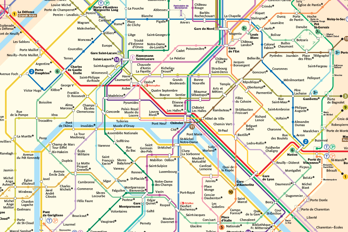 パリの地下鉄 Rer バス路線図マップ トリコロル パリ パリとフランスの旅行 観光情報