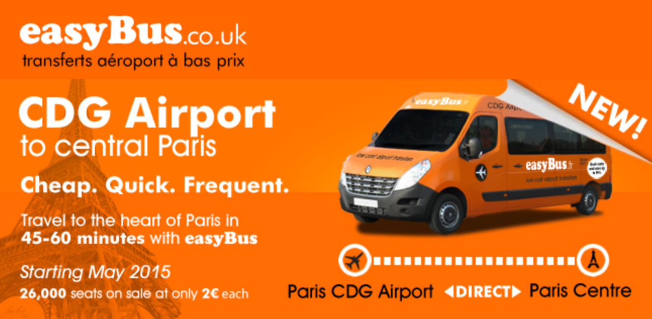 片道たった2ユーロ 格安シャトルバス イージーバス がパリに登場 トリコロル パリ パリとフランスの旅行 観光情報